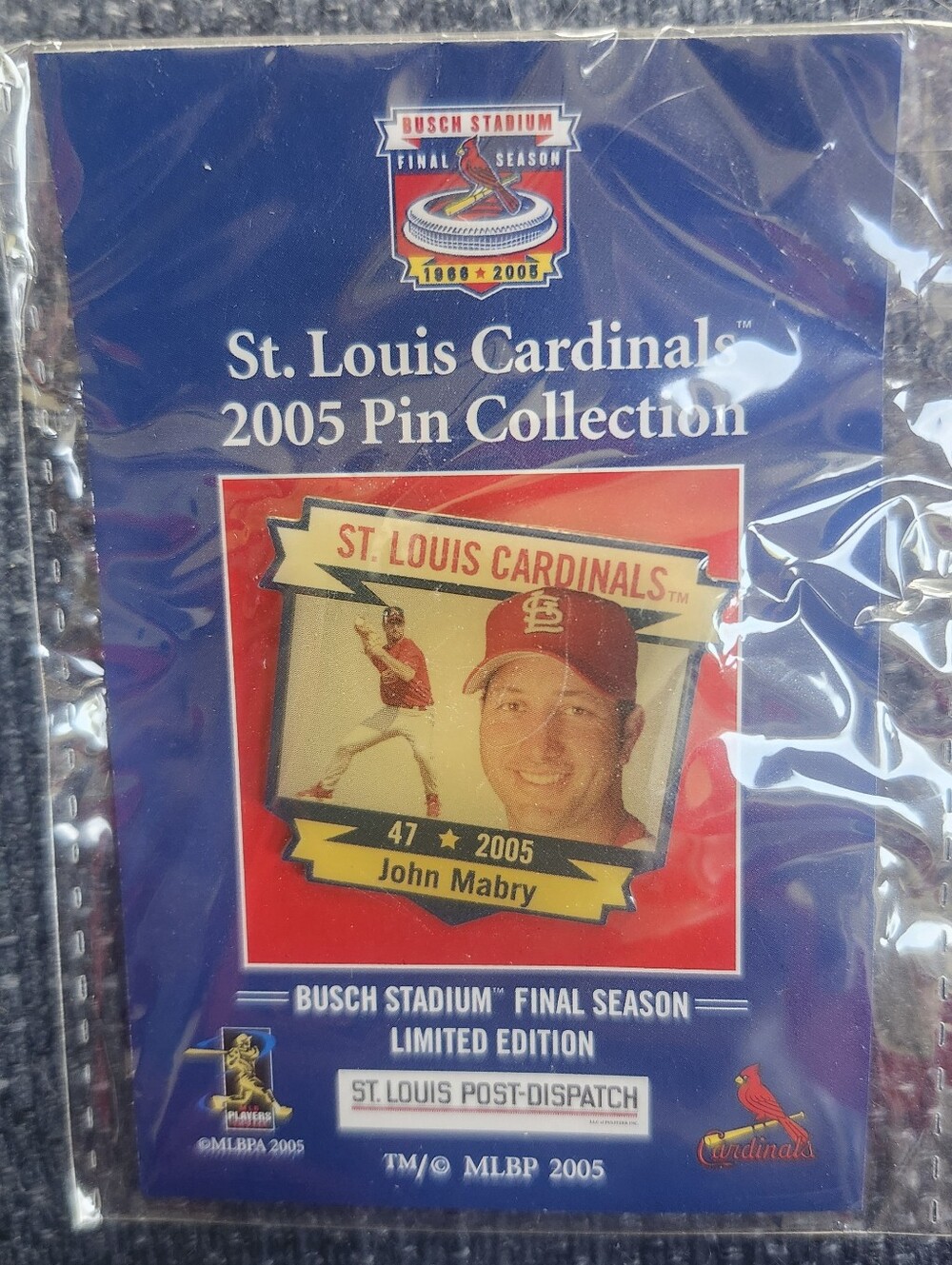 St. Louis Post-Dispatch St Louis Cardinals 2005 Pin Collection John Mabry MLB